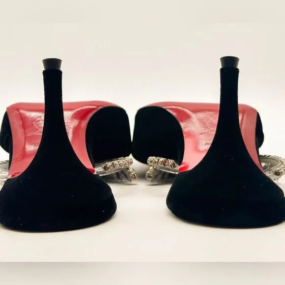 Christian Louboutin Planet Queen 70 Velvet Crystal Embellished Mules 70mm EU 39 - Picture 8 of 14
